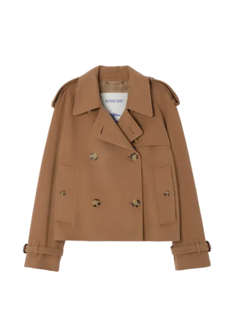 Burberry cropped cashmere Mayfair trench jacket Brown 8134194