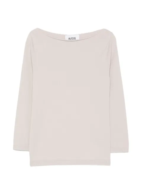 ALPHA STUDIO boat-neck sweater Neutrals AD8422C