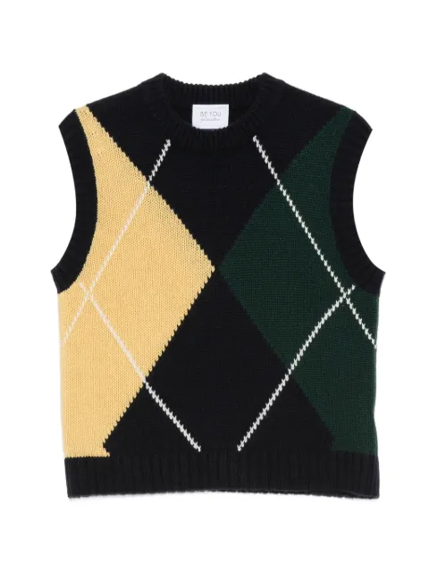 BeYou argyle-knit sleeveless vest Blue CD9060F6