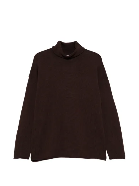 ALPHA STUDIO roll-neck drop-shoulder knit Brown AD8071G