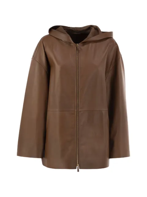 Max Mara hooded leather jacket Brown 2621446021600