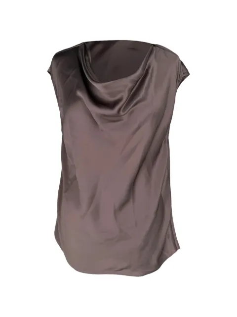 Lanvin Pre-Owned Cowl-neck blouse Brown RFCPUGBCL780341W