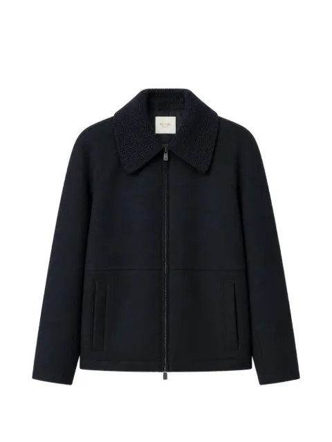 RETORI detachable-collar wool jacket Blue 04MFAOU022LU13