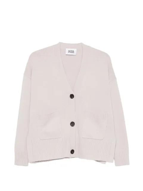 ALPHA STUDIO patch-pocket V-neck cardigan Neutrals AD8301E