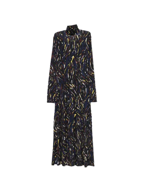 Proenza Schouler White Label abstract-print high-neck maxi dress Blue WL2643598JYP077