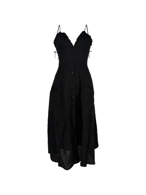 Reformation V-neck button-front dress Black RFCPUGBCL780321W