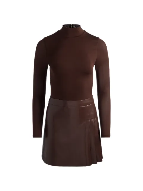 alice + olivia pleated long-sleeve dress Brown CC608J16522