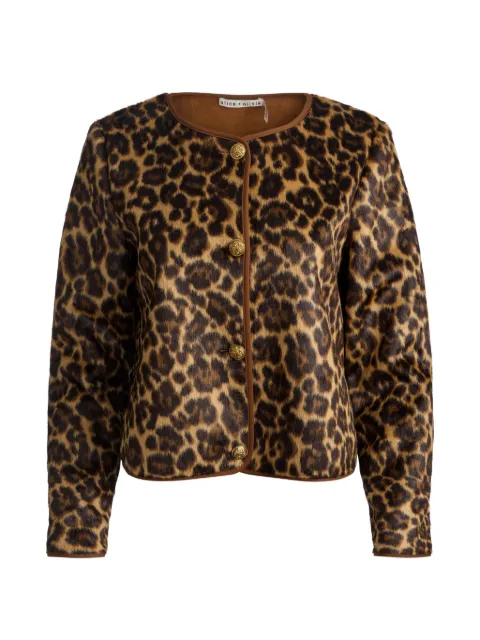 alice + olivia Alma leopard-print faux-fur coat Brown CC608F35401