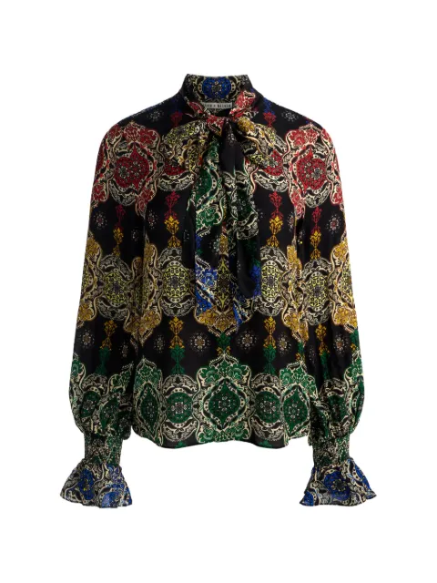 alice + olivia Lloyd paisley-print tie-neck blouse Black CC608P15005