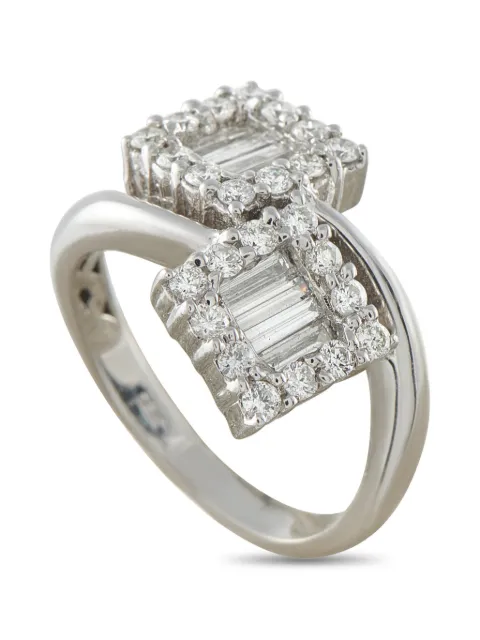 LB Exclusive diamond bypass ring Silver MF18071626