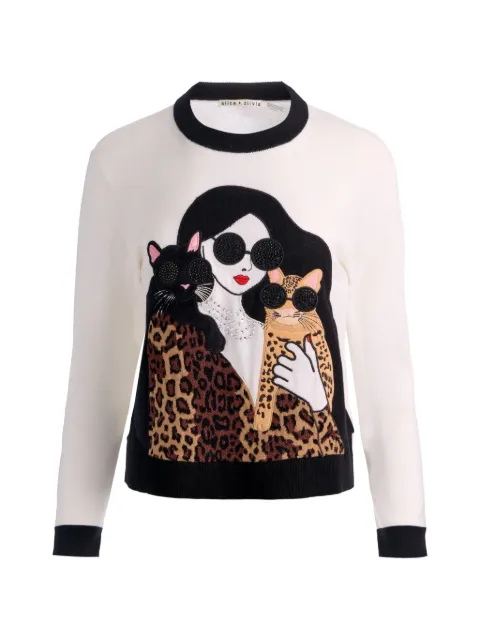 alice + olivia Gleeson Staceface sweater White CC608533724