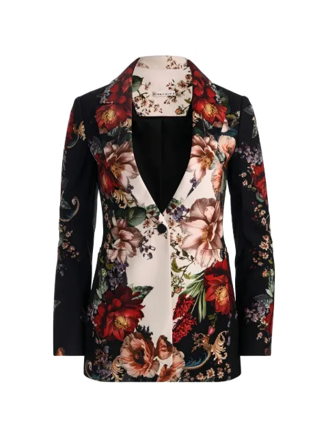 alice + olivia Breann floral-print blazer Black CC608P11204