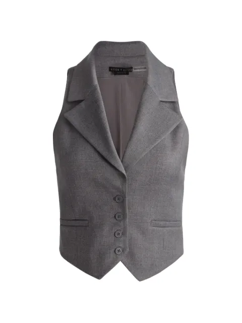 alice + olivia Erica collar deep V-neck vest Grey CL000261903