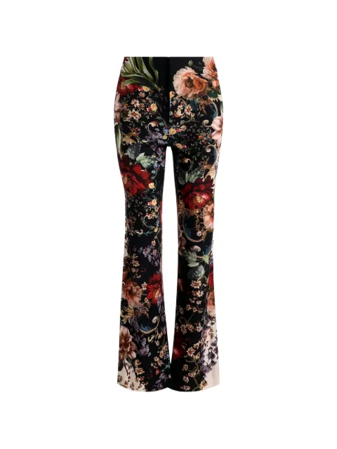 alice + olivia Andrew floral-print bootcut trousers Black CC608P30102