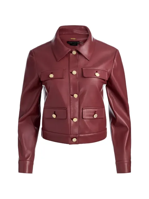 alice + olivia collared boxy jacket Red CL000J16239