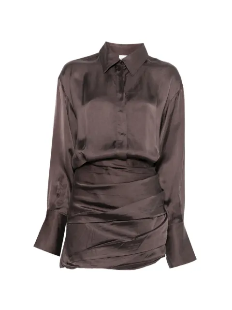 THE ANDAMANE Andrea ruched mini dress Brown T200101BTNV147
