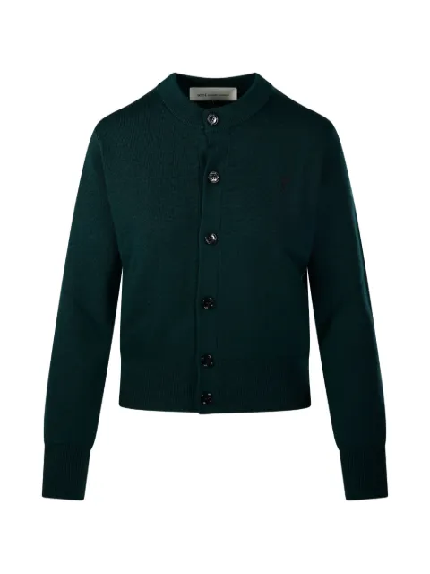 AMI Paris Ami de Coeur button-up cardigan Green FKC361001