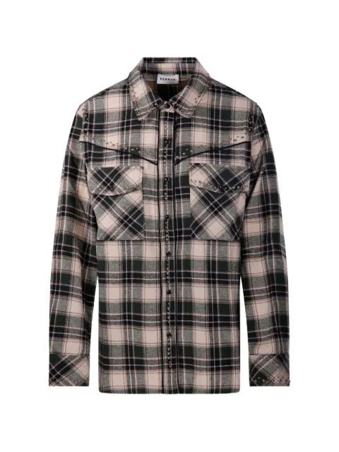 P.A.R.O.S.H. stud-embellished checked shirt Green COWBOYD380658B