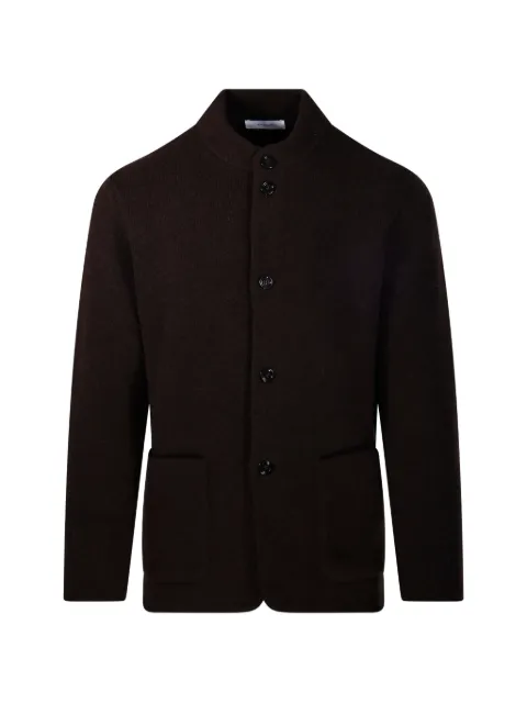 Lardini button-up high-neck coat Brown ACLJM105CN65007A