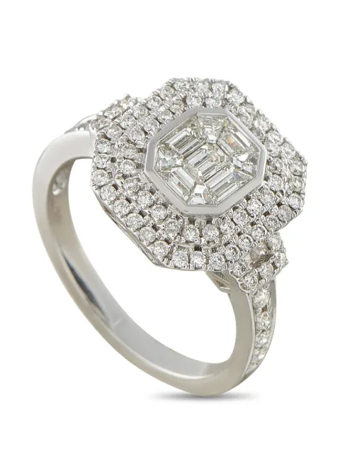 LB Exclusive diamond halo ring Silver MF17071626