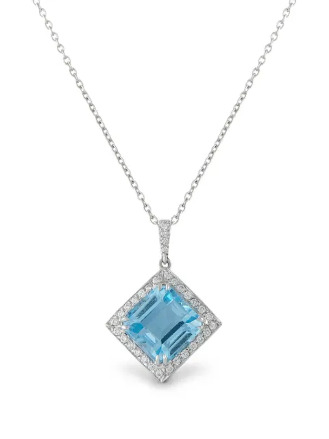 LB Exclusive topaz and diamond pendant necklace Silver MF04071726