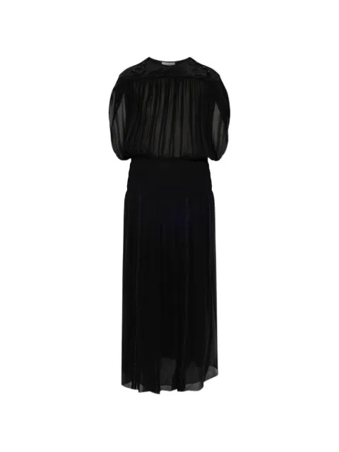 ISABEL MARANT Nesrine smocked silk maxi dress Black RO1151FAD3J15I