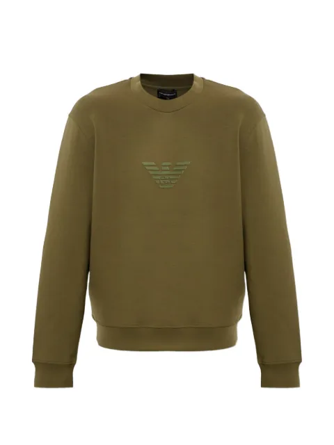 Emporio Armani sweatshirt essential in cotton double jersey Green EM004541AF10013