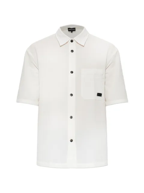 Emporio Armani logo-patch short-sleeve shirt White EM006712AF28011