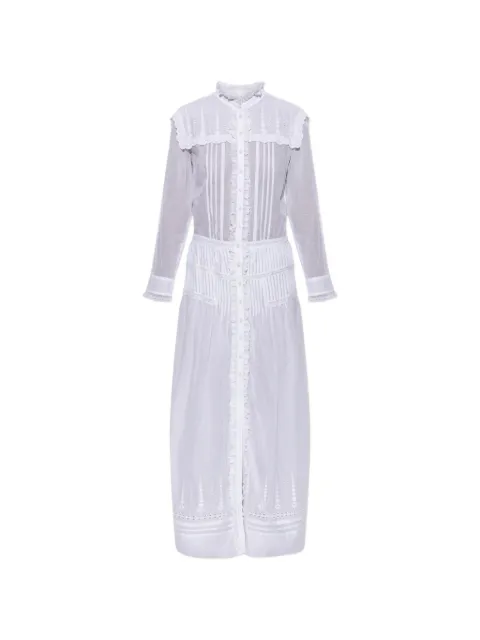 MARANT ÉTOILE ruffled embroidered maxi dress White RO1129FAD3J10E