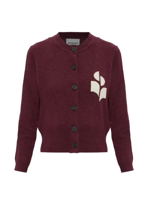 MARANT ÉTOILE logo-patch button-up cardigan Red CA0040FAA1X05E