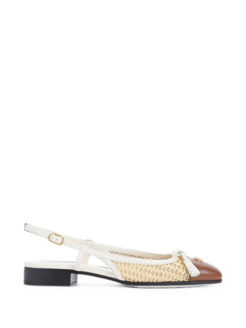 Valentino Garavani VLogo Signature woven flat pumps Neutrals 8W0S0MH0GXR