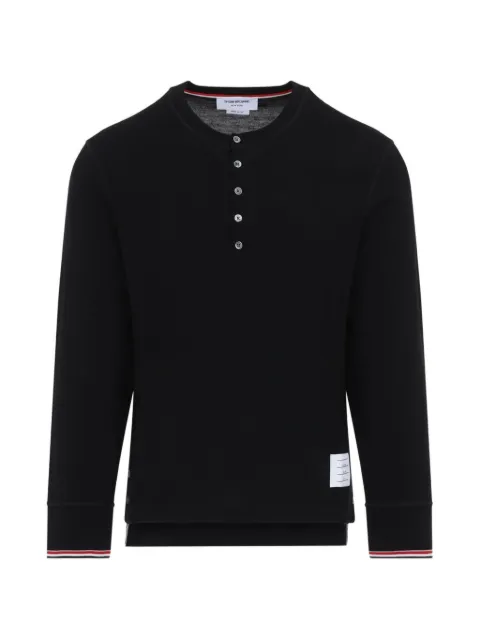 Thom Browne button-placket long-sleeve T-shirt Black MJS319AJ0301