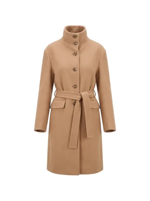 PINKO wool-blend coat with high neck and belt Neutrals 107521A3FG