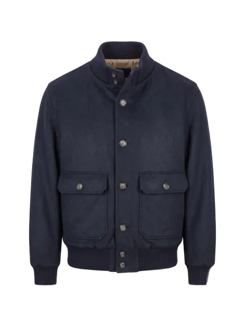 Barba cashmere button-up jacket Blue VERMONT58072