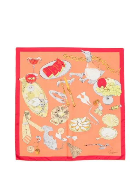 Jacquemus Le Grand Foulard cocktail-print silk scarf Orange ACU00874AW00263
