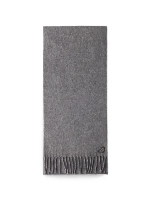 Prada logo-patch scarf Grey 2FS1552COP