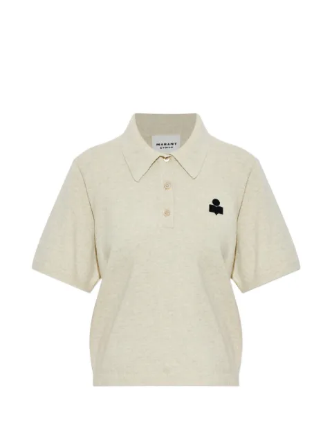 MARANT ÉTOILE Althea logo-patch polo shirt Neutrals PU0849FAC1L17E