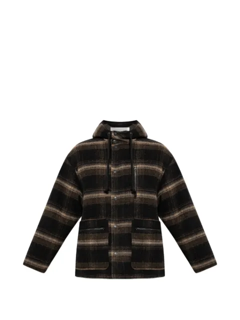 MARANT Kiril hooded check jacket Black MA0579HAD3D01H