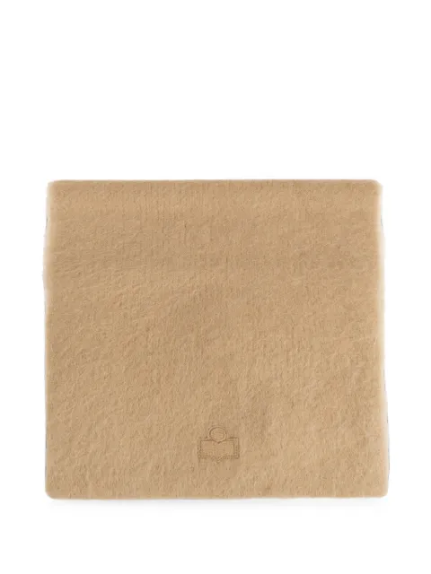 ISABEL MARANT Peliz logo-embroidered scarf Neutrals EC032MFAD3D01A