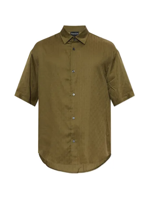 Emporio Armani shirt in lyocell jacquard with a regular fit Green EM001535AF15074