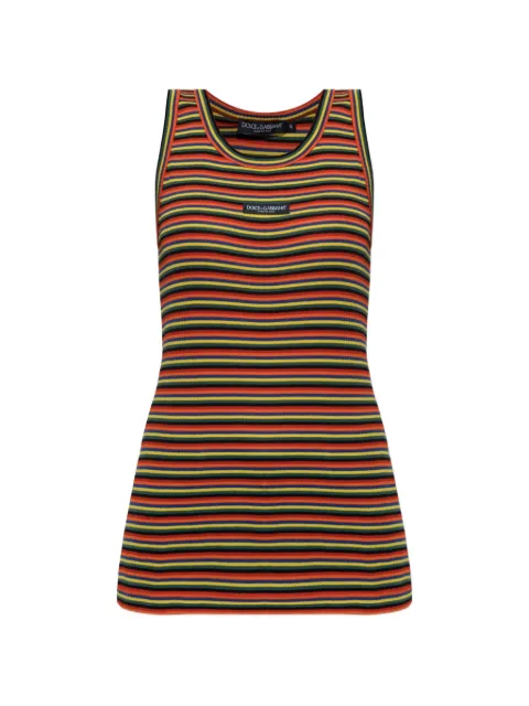 Dolce & Gabbana striped-pattern top Orange F8W62TFB7DL