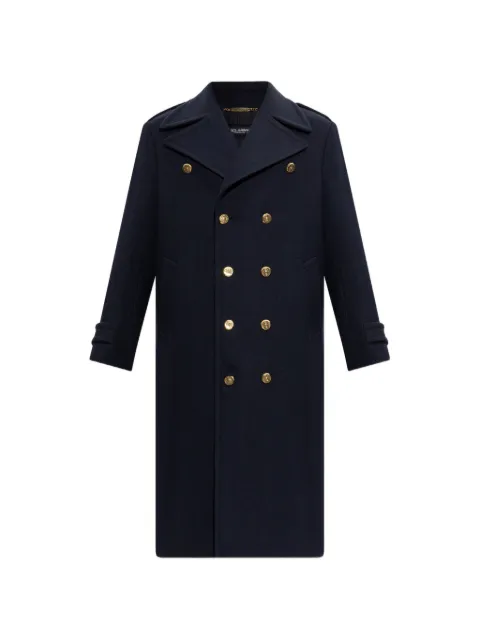 Dolce & Gabbana double-breasted wool coat Blue G058MTHU2DA