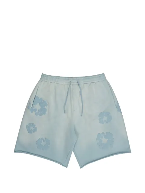 Denim Tears Faded Mono Cotton Wreath track shorts Blue DT887