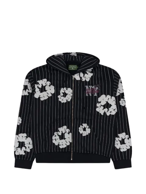 Denim Tears Yankees Wreath striped zip-up hoodie Black DT880