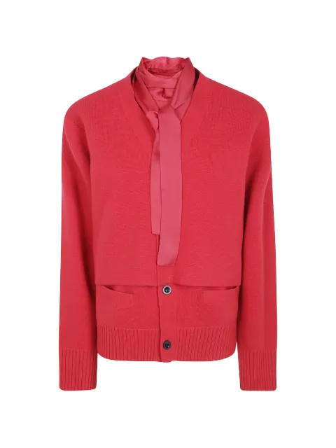 sacai tie-fastening layered cardigan Red 2608673