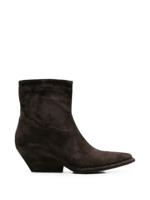 Del Carlo suede pointed-toe ankle boots Brown 10807CRIO