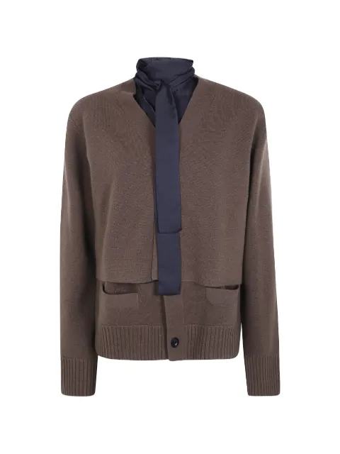 sacai layered wool cardigan Brown 2608673