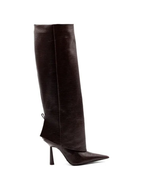 GIABORGHINI reptile-print knee-high boots Brown ROS31LLIP4545