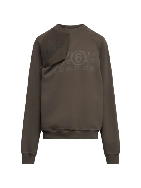 MM6 Maison Margiela Trompe L'oeil numeric-print sweatshirt Brown S62GU0153M25014