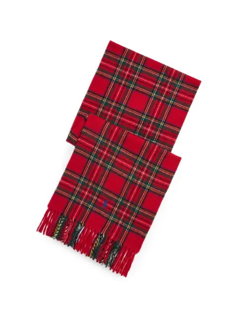 Polo Ralph Lauren plaid cashmere scarf Red 449959360001